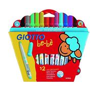 GIOTTO be-bè Colour Felt Tip Pens for Young Children, Box of 12 Assorted Colours