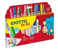 GIOTTO be-bè Colouring Jumbo Felt Tip Pens Set 18 Assorted Colours | Assorted Colours, Super Washable, For School & Home