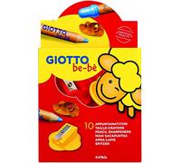 GIOTTO be-bè Colouring Pencils and Wax Crayons Kids Sharpener, 10 Pieces, Ideal for School & Home