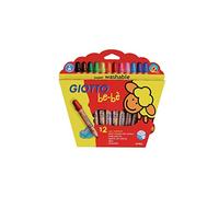 GIOTTO be-bè Large Colouring Pencils Set, 12 Assorted Colours, Super Washable, Suitable for Ages 2+, Ideal for Children