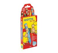 GIOTTO be-bè Large Colouring Pencils Set, 6 Assorted Colours, Super Washable, Suitable for Ages 2+, For Children