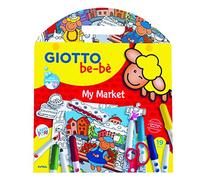 GIOTTO be-bè My be-bè Market Kids Complete Colouring Set, Felt-Tip Pens, Stickers, For Children