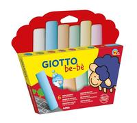 GIOTTO be-bè Street Chalks Set for Young Children, Box of 6 Assorted Colours, Super-Washable, Ideal for Home and Schools