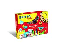 GIOTTO be-bè Super Colouring and Modelling Set, Felt Tipped Pens, Modelling Dough and Pencils, Suitable for Ages 2+