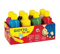 GIOTTO be-bè Super Kids Paint Set 8 x 250ml in Colours | Assorted Colours, Super-Washable, For Children & Primary Schools