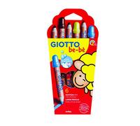GIOTTO be-bè Super Large Pencil Set of 6 Assorted Colours, Super Washable, Suitable for Ages 2+