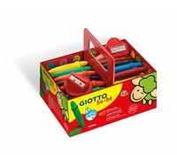 GIOTTO be-bè Wax Supercrayons, School pack of 40 Crayons with 2 Crayon Sharpeners, Assorted Colours, Super-Washable, For Children and Schools