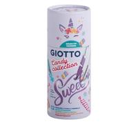 GIOTTO Candy Collection Brush-Tip Markers, 12 Assorted Colours, Ideal for Children, Party Bags & Schools