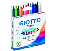 GIOTTO Cera Large Wax Crayon 24 Colours | Assorted Colours, For Children, Party Bags & Primary Schools