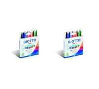 GIOTTO Cera Super Washable Large Wax Crayon, 12 Assorted Colours, Ideal for Children, Party Bags & Schools (Pack of 2)