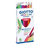 GIOTTO Colors 3.0 Watercolour Colouring Pencils, 24 Pieces in Assorted Colours, Ideal for Children, Parties and Schools