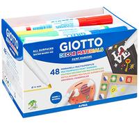 GIOTTO Decor Materials Multi-surfaces Paint Markers, Schoolpack, Medium Tip - 4mm Nib, 48 x Assorted Colours, For Children, Parties and Schools