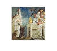 Giotto Di Bondone-the Expulsion of The Devils From Arezzo Printed Posters Art Print Wall Photo Paint Hanging Picture Family Bedroom Decor 24x24inch(60x60cm)