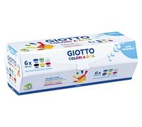 GIOTTO Dita Super Washable Finger Paint, 6 x 100ml Pots, Primary Colours, Ideal for Children, Parties and Schools