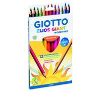 GIOTTO Elios Wood Free Triangular Colouring Pencils - Box of 12 Assorted Colours