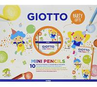 GIOTTO Kids 10 x Party Gift Sets with 6 Mini Colouring Pencils, Assorted Colours, Super Washable, Ideal for Children's Party Bags