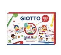 GIOTTO Kids 12 x Party Gift Sets with 6 Turbo Colour Felt Tip Pens, Assorted Colours, Super Washable, Ideal for Children's Party Bags