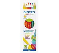 Giotto Mega Fluo F225700 Hexagonale Farbstifte in Neonfarben, mit 5,5 mm dicker Mine, Etui mit 6 Stück