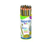 GIOTTO Mega Metallic Pencil Pack, 24 Pencils, Gold & Silver, For Schools, Children Pencils