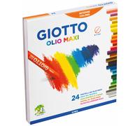 GIOTTO Olio Maxi Oil Pastel Set for Children, 24 Assorted Colours, Large Kids Artist Pastels, Ideal for Home and Schools