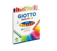 GIOTTO Olio Maxi Oil Pastel Set for Children, 24 Assorted Colours, Large Kids Artist Pastels, Ideal for Home and Schools