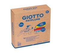 GIOTTO Patplume Soft Modelling Clay, 12 Assorted Colours, 20g, Vegetable Based Formula, Super Washable, For Children, Parties and Schools