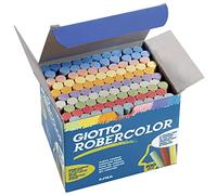 GIOTTO Robercolor Colour Chalk, 100 Assorted Colours x Round Chalk Pack, Dustless & Super Washable, Ideal for Children, Parties and Schools