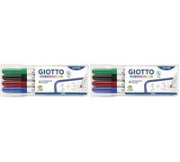 GIOTTO Robercolor Whiteboard Markers, 4 x Assorted Colours, Fine Tip, For Children and Schools (Pack of 2)