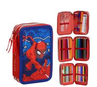 Giotto Spiderman Blue Pencil Case With Accessories | Male Cerdà