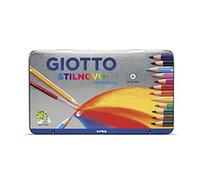 GIOTTO Stilnovo Acquarell Watercolour Colouring Pencils, 12 Assorted Colours, Ideal for Children, Parties and Schools