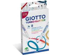 Giotto Turbo Glitter/ Pastel Felt Tip Pens - Pack includes 8 Assorted Colours
