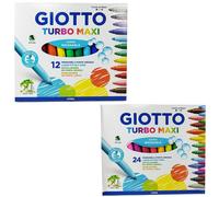 Giotto Turbo Maxi Markers Thick Tip Colors 12 24 Pieces 5 mm School 3705