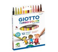 GIOTTO Turbocolor Felt Tip Fibre Pens, Fine Tip Nib 2.8mm, 12 Skin Tone Colours, Ideal for Children, Parties and Schools