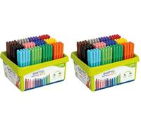 GIOTTO Turbocolor Felt Tip Fibre Pens, Fine Tip Nib 2.8mm, Schoolpack, 144 x Assorted Colours, For Children, Parties and Schools (Pack of 2)