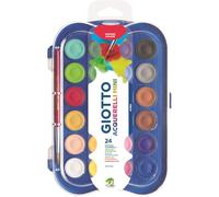 GIOTTO Watercolour Set, 24 Blocks, Assorted Colours, Super Washable Ideal for Children, Parties and Schools