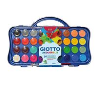 Giotto Watercolour Tablets + 1 Brush 30 mm, 36 Assorted Colours