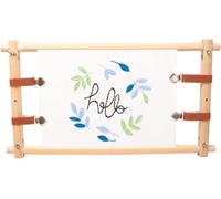 GIOTUK Embroidery Frame Wooden Cross Stitch Stand 21x12 Inch Rotating Adjustable Needlepoint Tapestry Scroll Frame Square Punch Needle Frame for DIY Sewing Quilting Embroidery Crafts