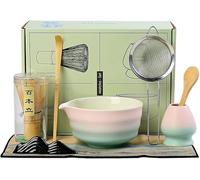 GIOTUK Matcha Whisk Set - Japanese Matcha Tea Set with Matcha Bowl, Bamboo Whisk, Scoop, Sifter, Holder - Traditional Matcha Kit (2/5 / 8 Piece Options) (8 Piece Set)