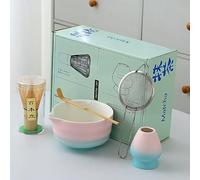 GIOTUK Matcha Whisk Set - Japanese Matcha Tea Set with Matcha Bowl, Bamboo Whisk, Scoop, Sifter, Holder - Traditional Matcha Kit (2/5 / 8 Piece Options) (5 Piece Set)