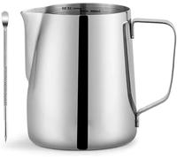 GIOTUK Stainless Steel Milk Jug 900ml/30oz, Barista Coffee Frothing Pitcher with Measurement Scale & Latte Art Pen for Cappuccino, Latte - Professional Grade