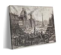 Giovanni Battista Piranesi Prints View of The Piazza Navona on The Ruins of The Circus Agonale Wall Art Wall Art Painting Canvas Gift Living Room Prints Bedroom Decor Artworks Frame 12x18inch(30x45cm)