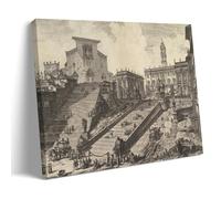 Giovanni Battista Piranesi Prints View of The Roman Capitol, with The Staircase That Goes to The Church of Araceli Wall Art Cool Artworks Painting Wall Art Canvas Prints Hanging Picture Home Decors Gi