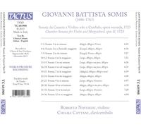 GIOVANNI BATTISTA SOMIS: SONATE DA CAMERA OPUS II PER VIOLINO E CEMBALO NEW CD