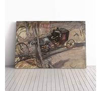 Giovanni Boldini Horse Drawn Carriage Canvas Print | Gallery Wrapped 30mm Frame Wall Art | 30x20 inches | Ready to Hang | Modern Animals Picture | Living Room Bedroom Lounge Office