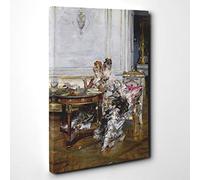Giovanni Boldini Italian Confidences Canvas Print | Gallery Wrapped 30mm Frame Wall Art | 30x20 inches | Ready to Hang | Modern Picture | Living Room Bedroom Lounge Office