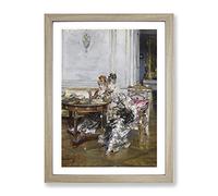Giovanni Boldini Italian Confidences Classic Painting Framed Print | A3 Oak Framed Wall Art | Ready to Hang | Classic Historical Picture | Living Room Bedroom Lounge Office