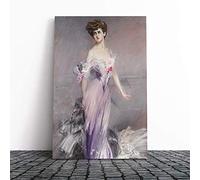Giovanni Boldini Portrait of Mrs Howard-Johnstone Canvas Print | Gallery Wrapped 30mm Frame Wall Art | 30x20 inches | Ready to Hang | Modern People Picture | Living Room Bedroom Lounge Office