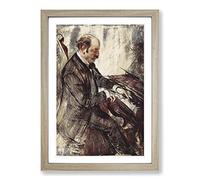 Giovanni Boldini The Pianist Framed Print | A2 Oak Framed Wall Art | Ready to Hang | Modern Nature Picture | Living Room Bedroom Lounge Office