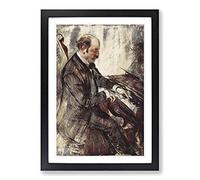 Giovanni Boldini The Pianist Framed Print | A2 Oak Framed Wall Art | Ready to Hang | Modern Nature Picture | Living Room Bedroom Lounge Office