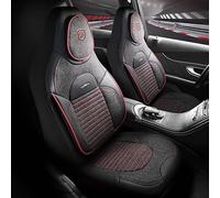 GIOVANNI BUTTI Universal Car Seat Covers for Cars & SUVs - Premium Front Seats Car Seat Cover Made of Linen, Smoke Grey/Red, Airbag Compatible Seat Cover, Car Seat Cover, Front Seat Set Including